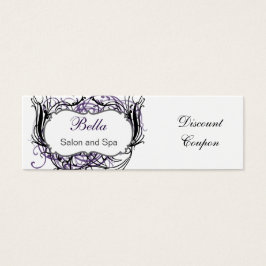 paarse, zwarte en witte korting mini visitekaartjes