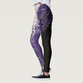 paarse, zwarte en witte leggings