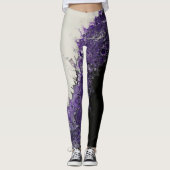 paarse, zwarte en witte leggings (Voorkant)