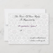 paarse, zwarte en witte RSVP-kaarten RSVP Kaartje (Achterkant)