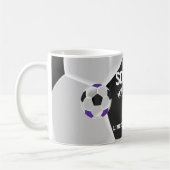 Paarse, zwarte en witte ⚽ sport koffiemok (Links)