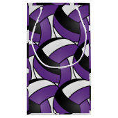 Paarse, zwarte en witte volleyballen klein cadeauzakje (Achterkant)