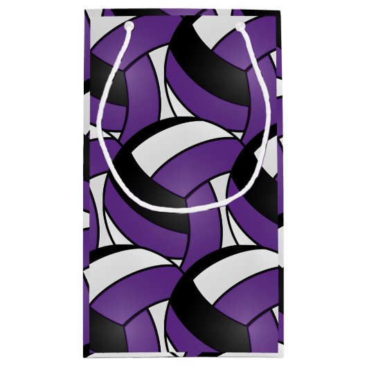 Paarse, zwarte en witte volleyballen klein cadeauzakje (Achterkant)