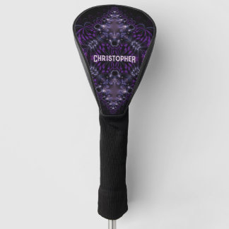 Paarse zwarte exotische gotiek golfheadcover