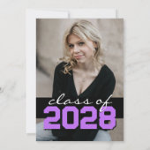 Paarse & Zwarte Filmstrip Afstuderen Aankondiging (Achterkant)