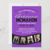 Paarse & Zwarte Filmstrip Afstuderen Aankondiging (Voorkant)
