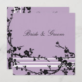 Paarse zwarte Floral Weddenschap Kaart (Voorkant / Achterkant)