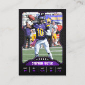 Paarse & Zwarte Football Trading Kaart Player Foto Contactkaartje (Voorkant)