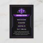 Paarse & Zwarte Football Trading Kaart Player Foto Contactkaartje (Achterkant)