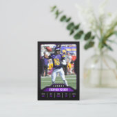 Paarse & Zwarte Football Trading Kaart Player Foto Contactkaartje (Staand voorkant)