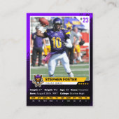 Paarse & Zwarte Football Trading Kaart Player Foto Contactkaartje (Voorkant)