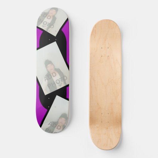 Paarse zwarte foto skateboard (Voorkant)