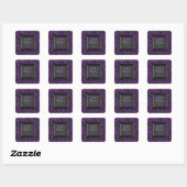 Paarse zwarte gemarmerde huwelijkslabels stickers (Vel)