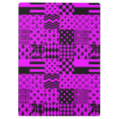 Paarse zwarte gemengde patronen Patchwork ontwerp Klembord (Achterkant)