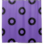 Paarse zwarte geo douchegordijn (Voorkant)