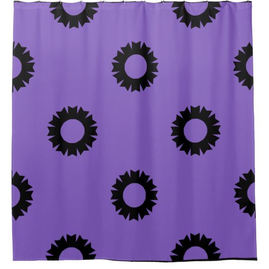 Paarse zwarte geo douchegordijn (Voorkant)