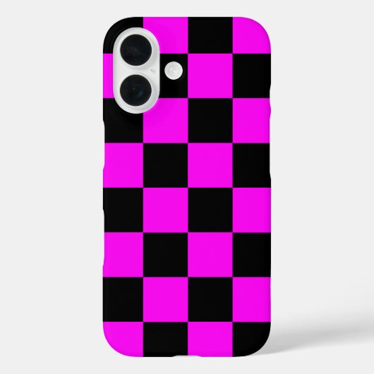 Paarse zwarte geruit controlepatroon Case-Mate iPhone case (Achterkant)