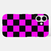 Paarse zwarte geruit controlepatroon Case-Mate iPhone case (Achterkant (horizontaal))