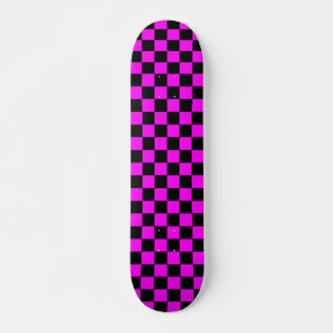 Paarse zwarte geruit controlepatroon persoonlijk skateboard
