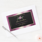 Paarse zwarte Glitter-productlabels - Roos ventila Rechthoekige Sticker (Envelop)