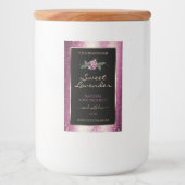 Paarse zwarte Glitter-productlabels - Roos ventila Voedselcontainer Etiket (Voorkant)