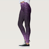 Paarse zwarte glitter Sparkle Girly Stylish Leggin Leggings (Links)