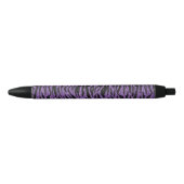 Paarse zwarte glitter zebra print inkt pen (Voorkant)