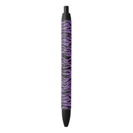 Paarse zwarte glitter zebra print inkt pen