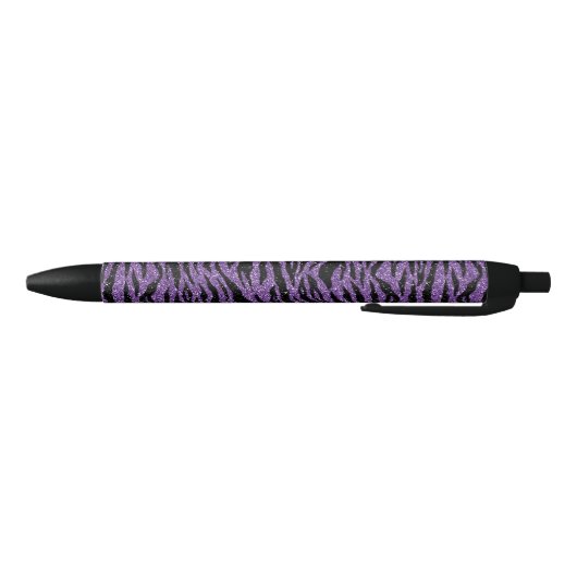 Paarse zwarte glitter zebra print zwarte inkt pen (Bodem)