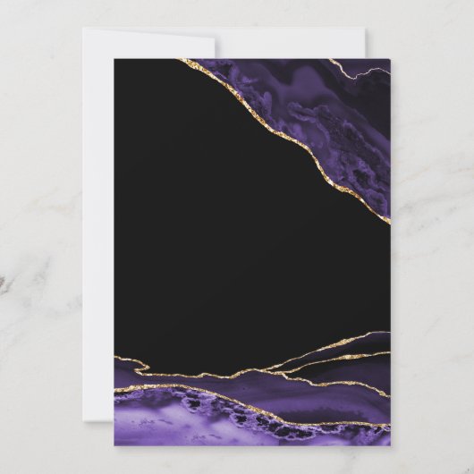 Paarse zwarte gouden agaat 50e verjaardag kaart (Achterkant)