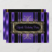 Paarse zwarte gouden vrouwen 50ste verjaardagsfees kaart (Voorkant / Achterkant)