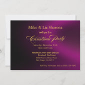 Paarse zwarte goudlegant kerstfeest kaart (Achterkant)