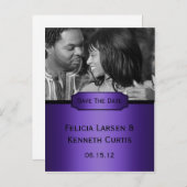 Paarse zwarte gradiëntfoto Sla de datum op Aankondigingskaart (Voorkant / Achterkant)