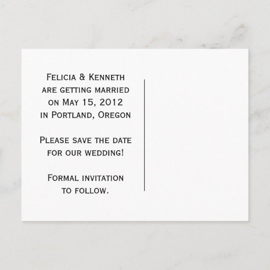 Paarse zwarte gradiëntfoto Sla de datum op Aankondigingskaart (Achterkant)