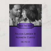 Paarse zwarte gradiëntfoto Sla de datum op Aankondigingskaart (Voorkant)