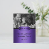 Paarse zwarte gradiëntfoto Sla de datum op Aankondigingskaart (Staand voorkant)