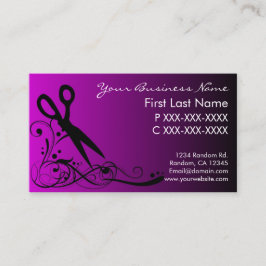 Paarse zwarte haarsnippers visitekaartje