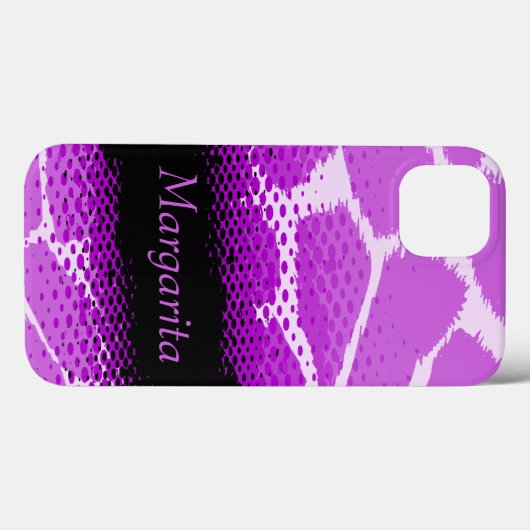 Paarse zwarte hoesje van het proefdierpatroon (Achterkant (horizontaal))