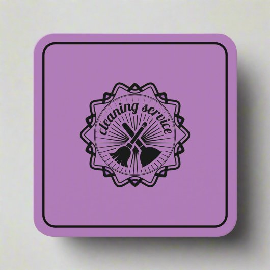 Paarse & Zwarte Huishoudster Huisschoonmaakdienste Vierkante Visitekaartje
