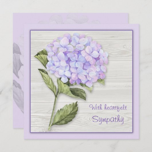 Paarse zwarte hydrangea feestdagenkaart (Voorkant / Achterkant)