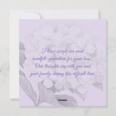 Paarse zwarte hydrangea feestdagenkaart (Achterkant)