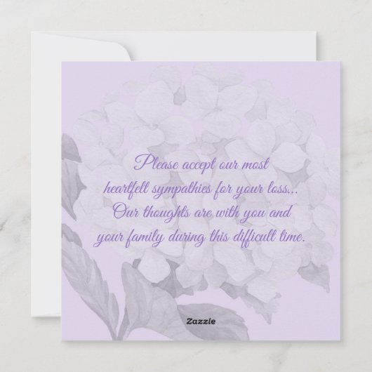 Paarse zwarte hydrangea feestdagenkaart (Achterkant)