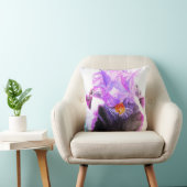 Paarse Zwarte Iris Waterverf Bloem Bloemstuk Kussen (Stoel)