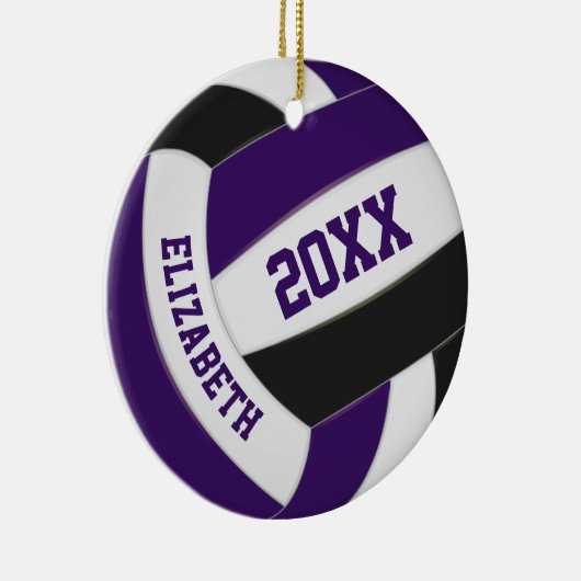 paarse zwarte jongens volleybal keramisch ornament (Rechts)