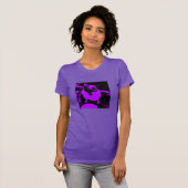 Paarse Zwarte Kat T-shirt (Voorkant volledig)