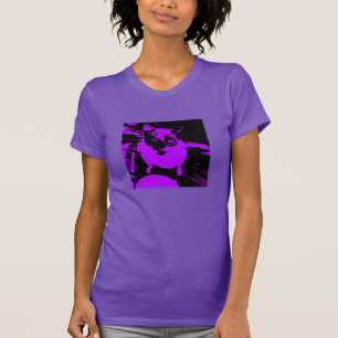 Paarse Zwarte Kat T-shirt