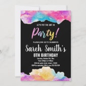 Paarse zwarte kunst in feestverf kaart (Voorkant)