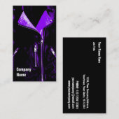 Paarse zwarte lederen jas visitekaartje (Voorkant / Achterkant)