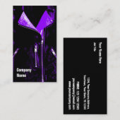 Paarse zwarte lederen jas visitekaartje (Voorkant / Achterkant)