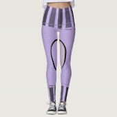 paarse zwarte leggings (Voorkant)